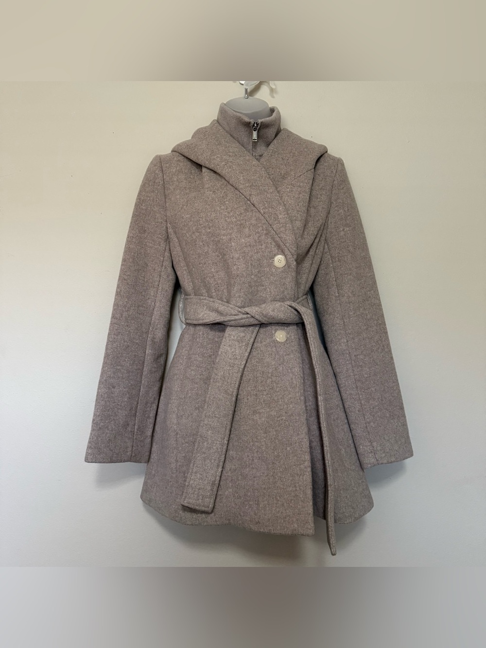 Aritzia Babaton Wool Bib Heavy Grey Coat